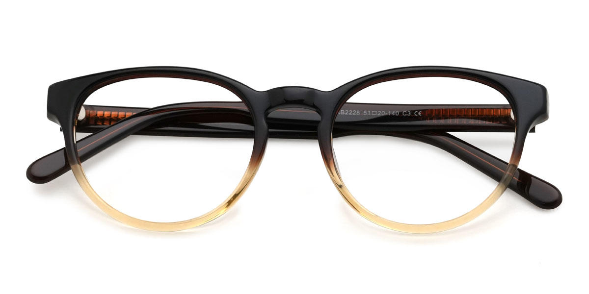 Gradient Brown Jonas Glasses - Oval Glasses