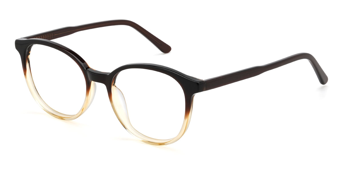 Gradient Brown Maliya Glasses - Oval Glasses