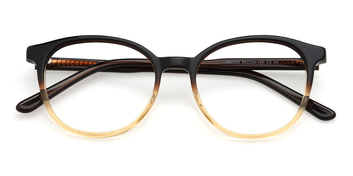 Gradient Brown Maliya Glasses - Oval Glasses