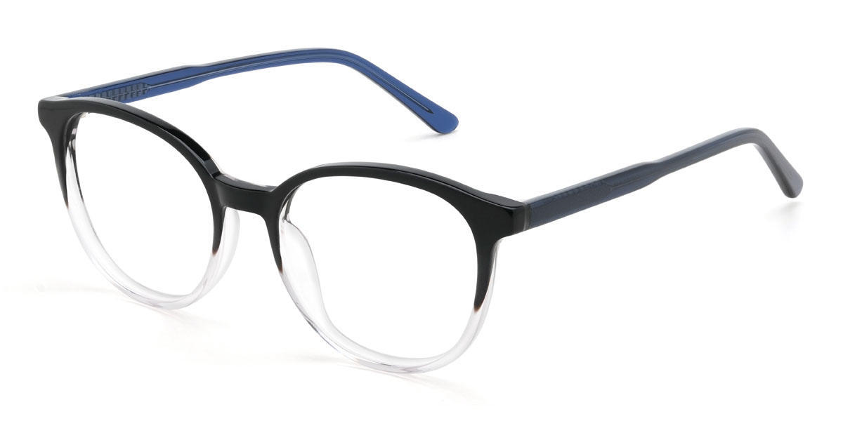 Black Blue Maliya Glasses - Oval Glasses