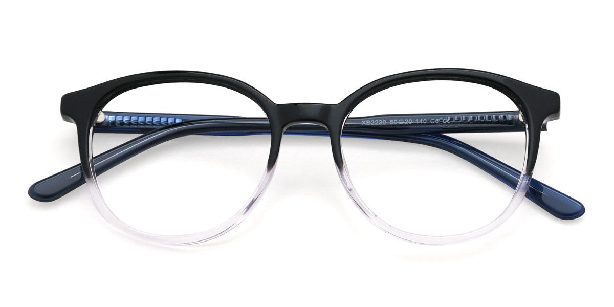 Black Blue Maliya Glasses - Oval Glasses