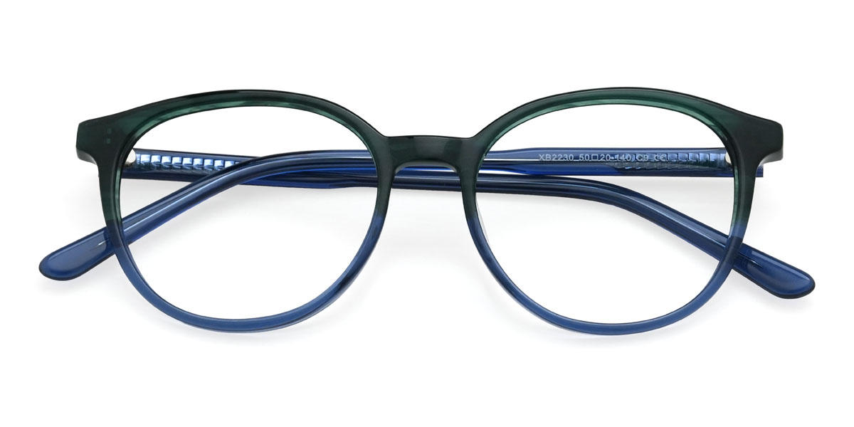 Green Blue Maliya Glasses - Oval Glasses