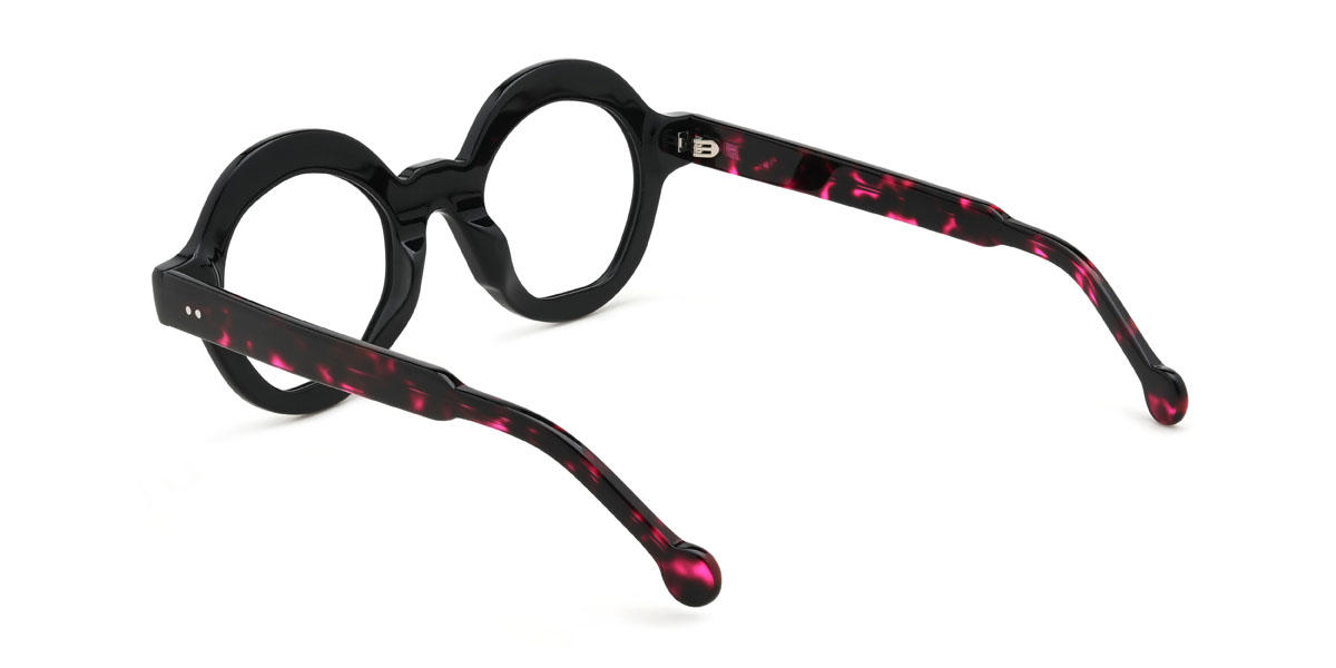 Black Pink Tortoiseshell Maddison Glasses - Round Glasses