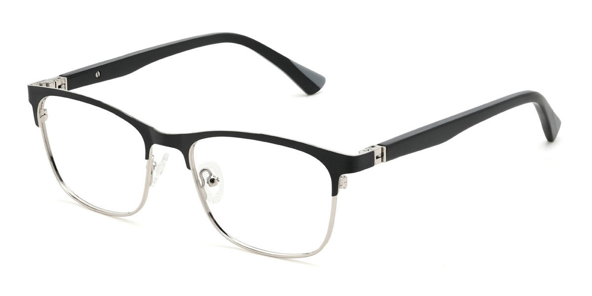 Black Silver Mallory Glasses - Rectangle Glasses