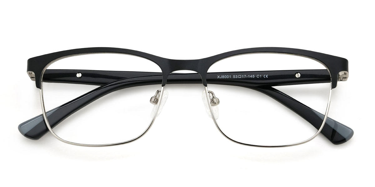 Black Silver Mallory Glasses - Rectangle Glasses