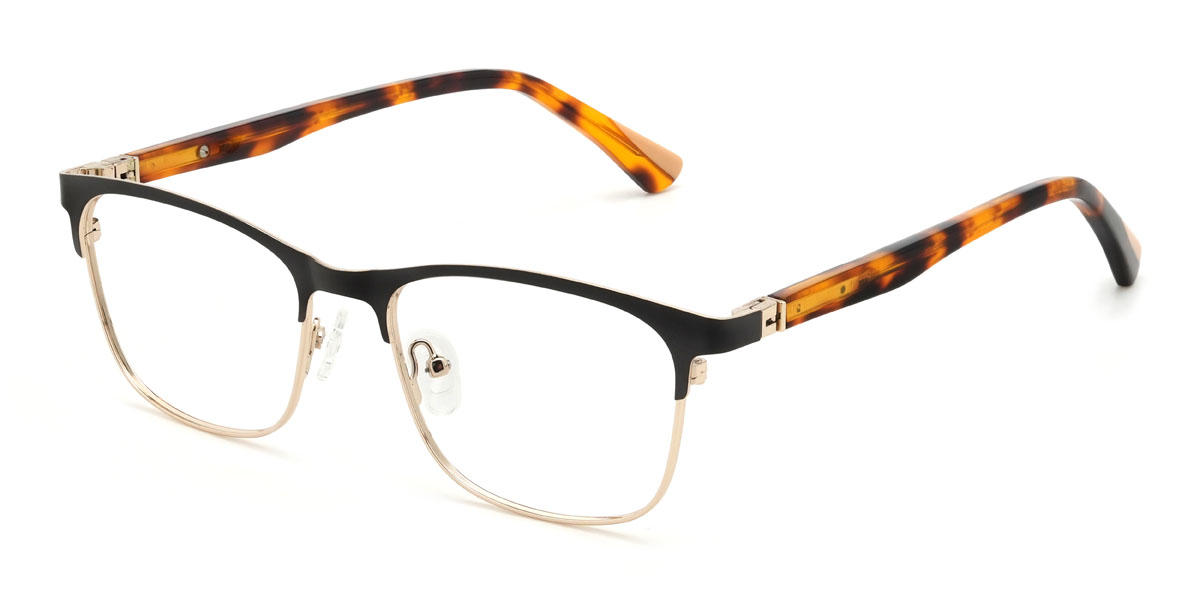 Gold Black Mallory Glasses - Rectangle Glasses