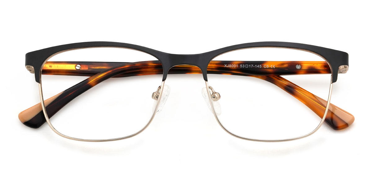 Gold Black Mallory Glasses - Rectangle Glasses