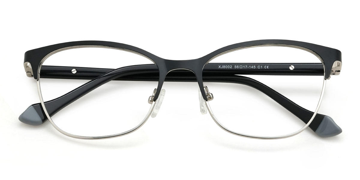 Black Silver Kensley Glasses - Rectangle Glasses