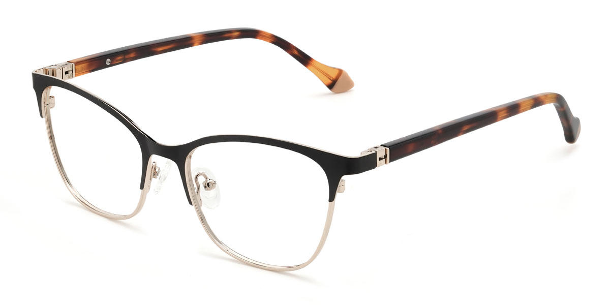 Gold Black Kensley Glasses - Rectangle Glasses
