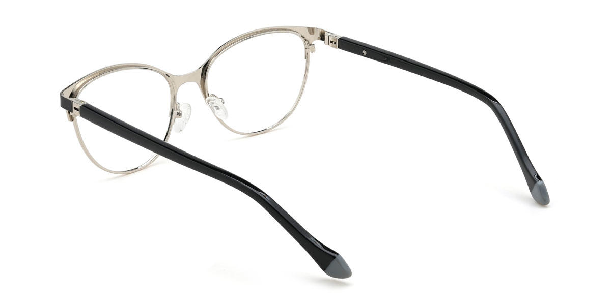 Schwarz Silber Charley Brille - Oval Glasses