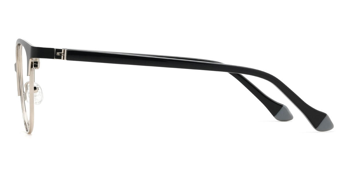 Schwarz Silber Charley Brille - Oval Glasses