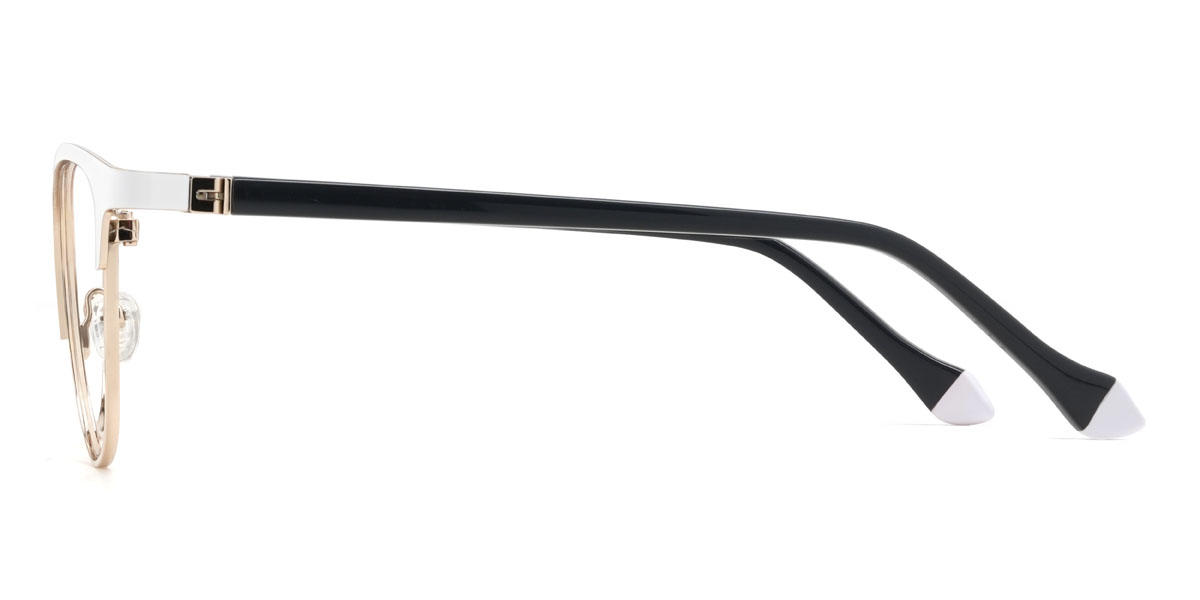 Gold White Charley Glasses - Oval Glasses