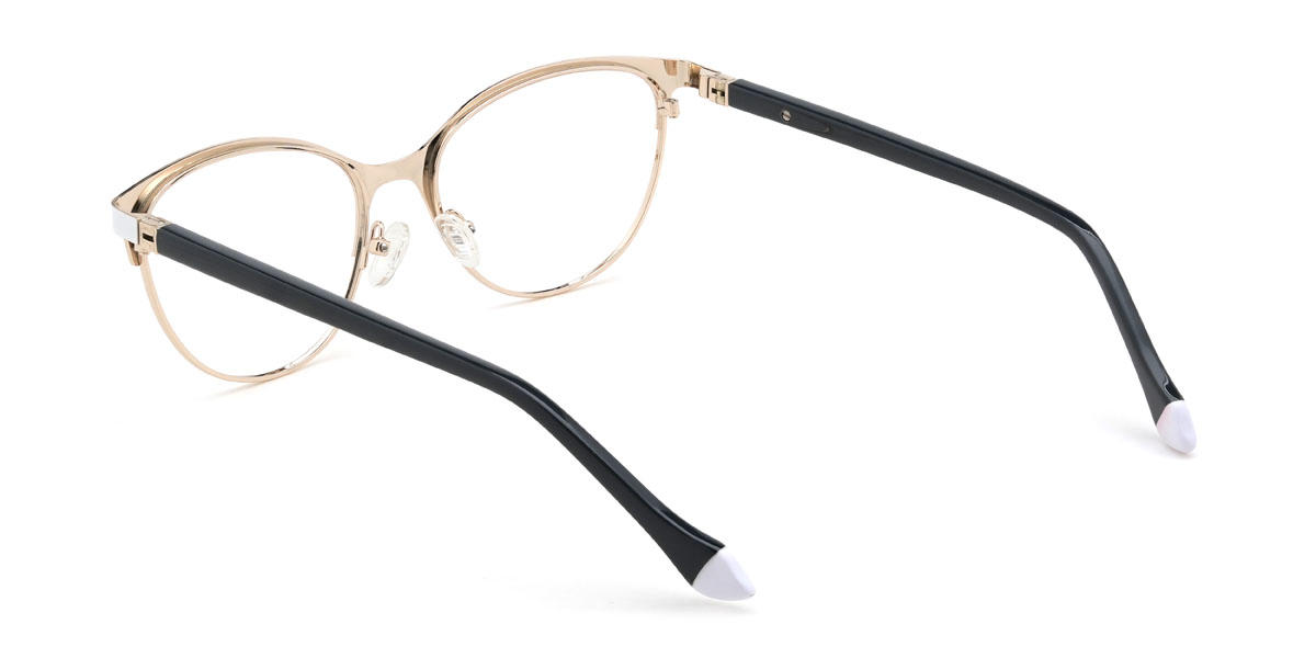 Gold White Charley Glasses - Oval Glasses