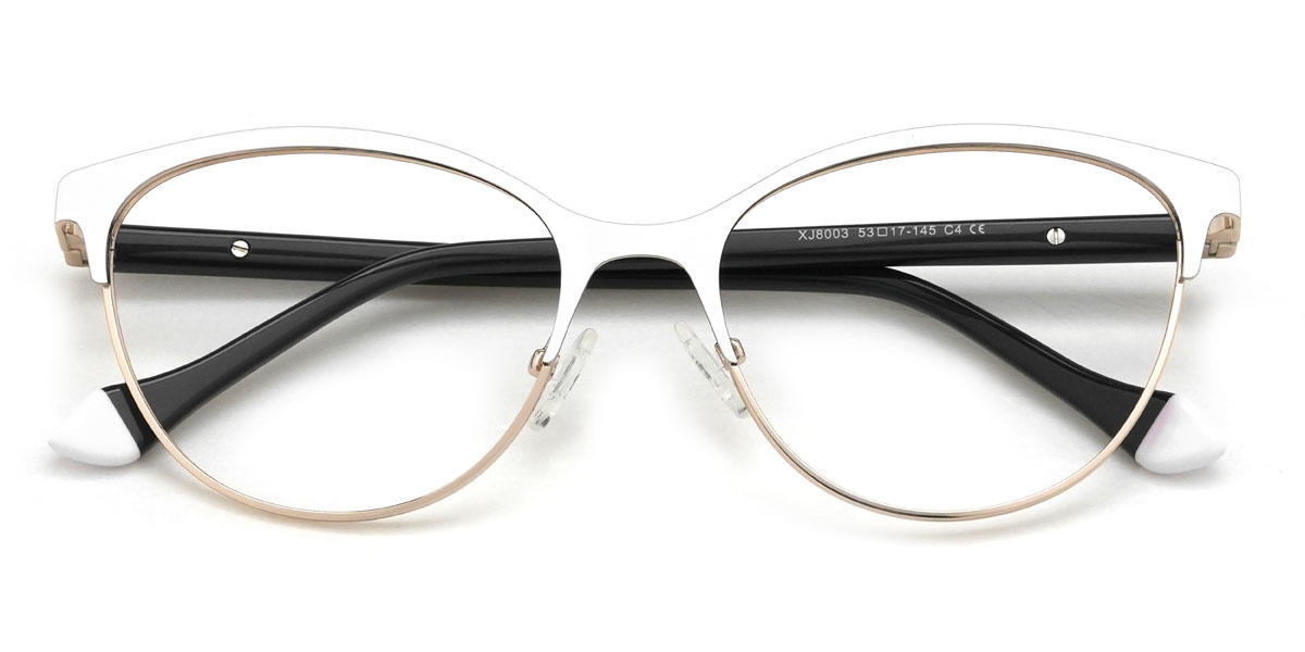 Gold White Charley Glasses - Oval Glasses