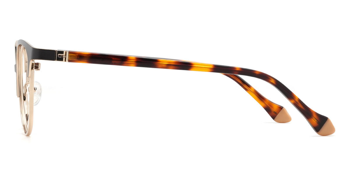 Gold Schwarz Charley Brille - Oval Glasses