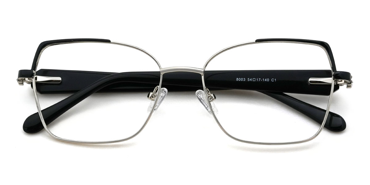Noir Argent Jayceon Lunettes - Rectangle Glasses