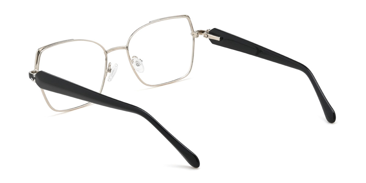 Noir Argent Jayceon Lunettes - Rectangle Glasses