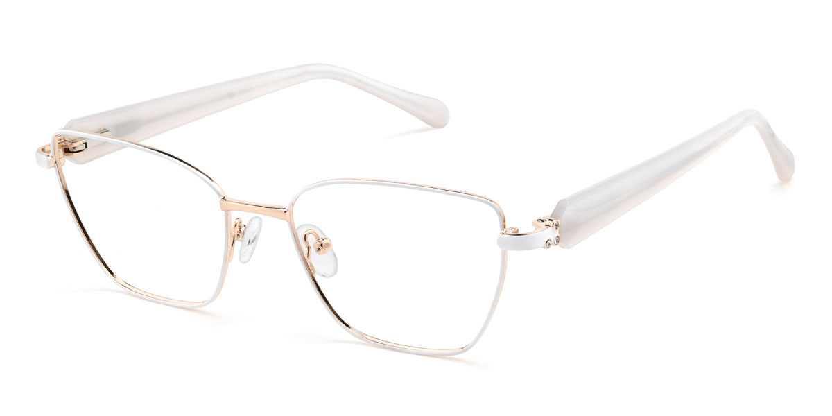 Blanco Dorado Greta Gafas - Cat Eye Glasses