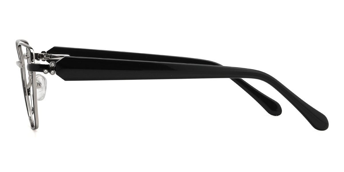 Schwarz Silber Greta Brille - Cat Eye Glasses