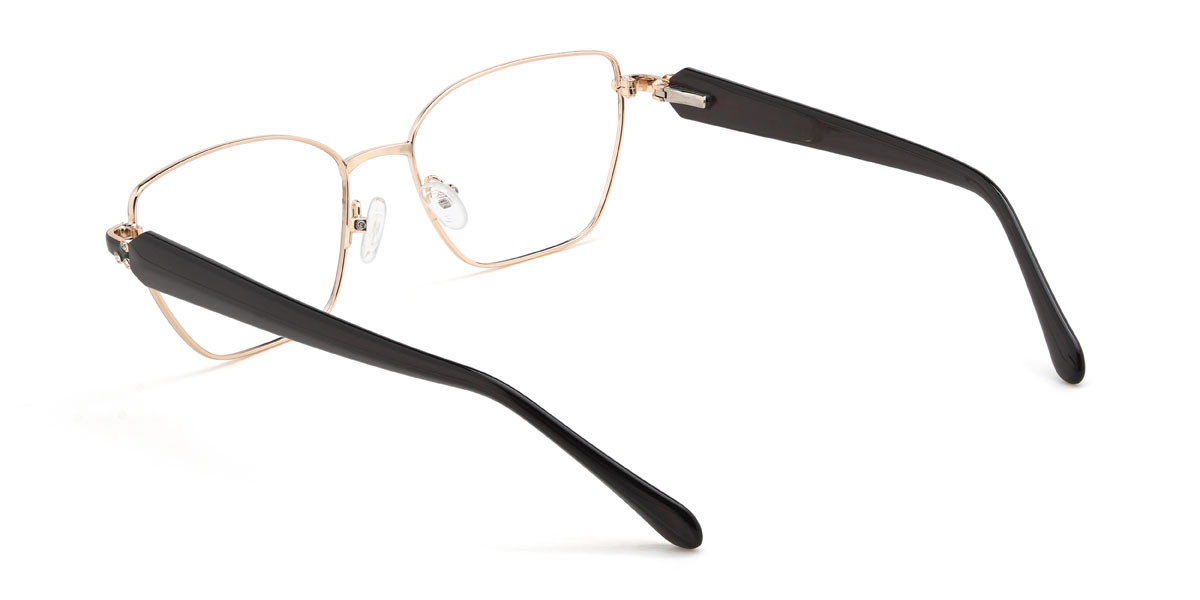 Gold Schwarz Greta Brille - Cat Eye Glasses