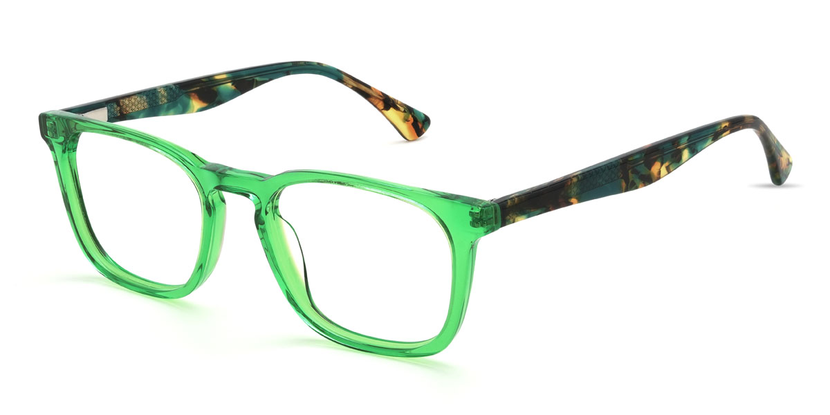 Green Layton Glasses - Rectangle Glasses