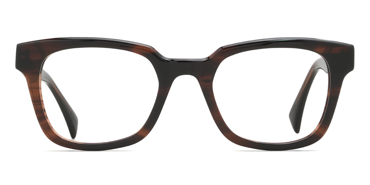 Schwarz Holzmaserung Aleena - Rectangle Glasses