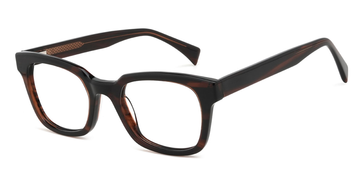 Schwarz Holzmaserung Aleena Brille - Rectangle Glasses
