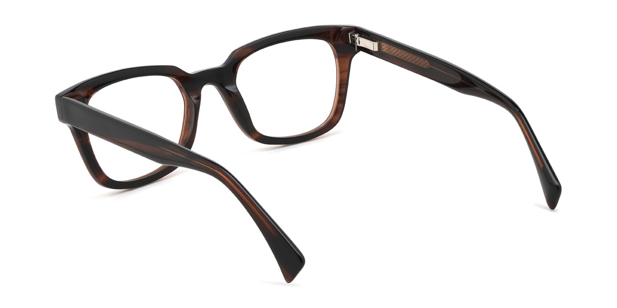 Schwarz Holzmaserung Aleena Brille - Rectangle Glasses