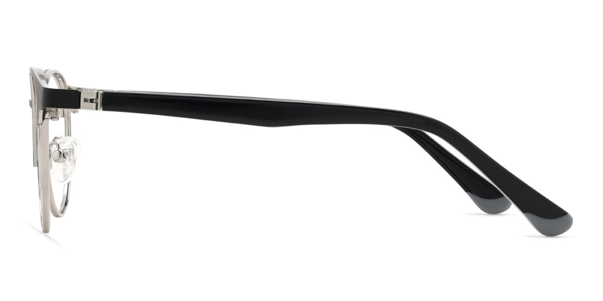 Black Silver Treasure Glasses - Oval Glasses
