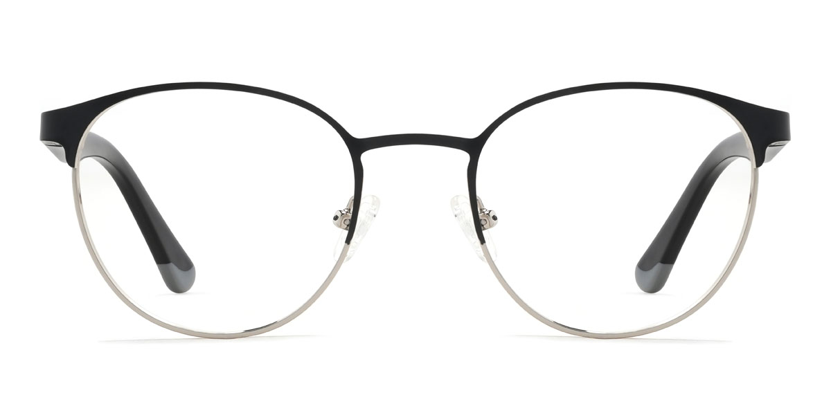 Black Silver Treasure - Oval Glasses