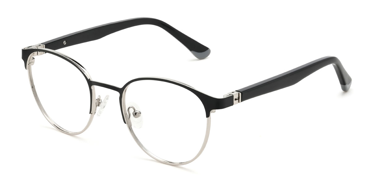 Black Silver Treasure Glasses - Oval Glasses