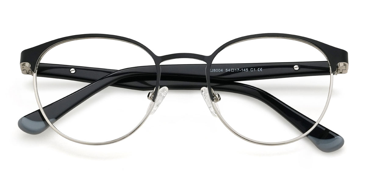 Black Silver Treasure Glasses - Oval Glasses
