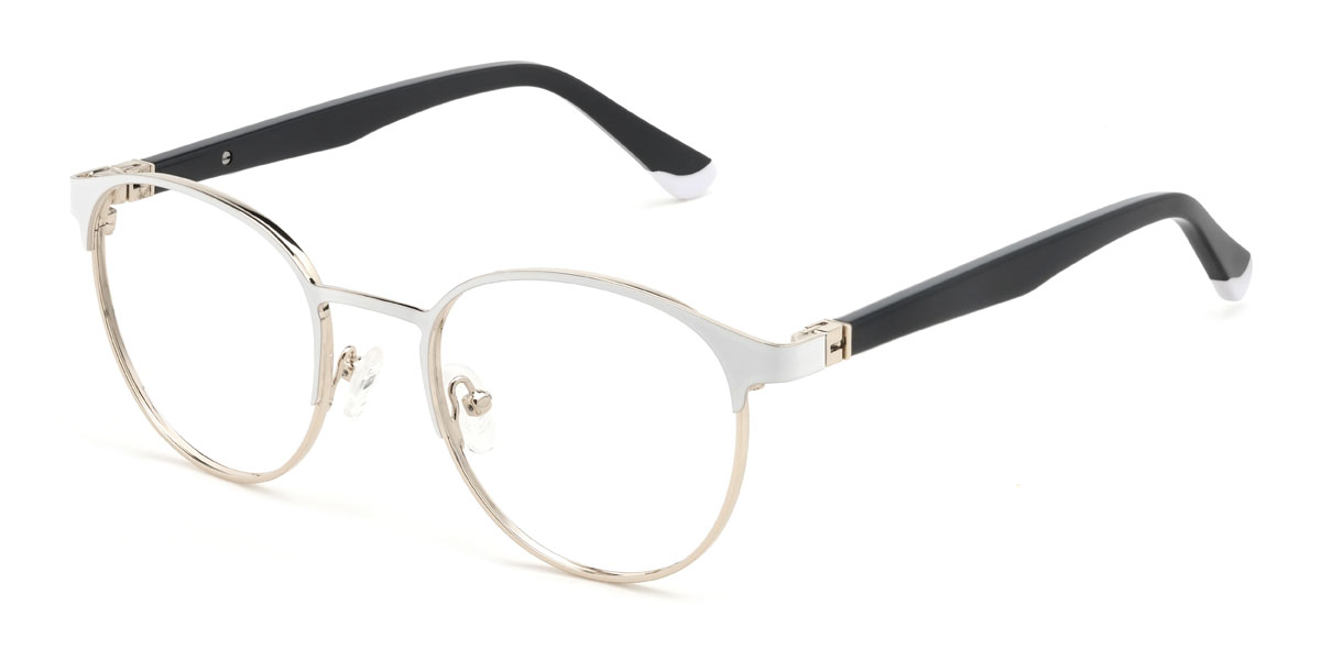 Arany fehér Treasure Szemüveg - Oval Glasses