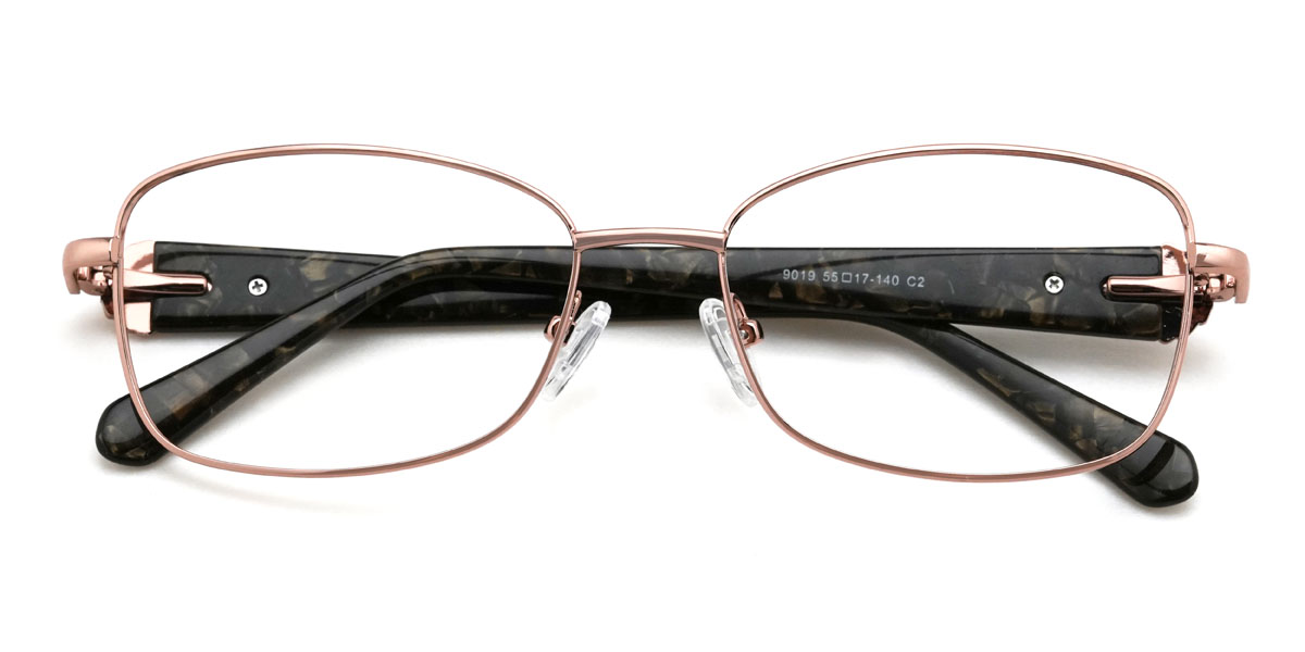 Rose Gold Kasen Glasses - Rectangle Glasses
