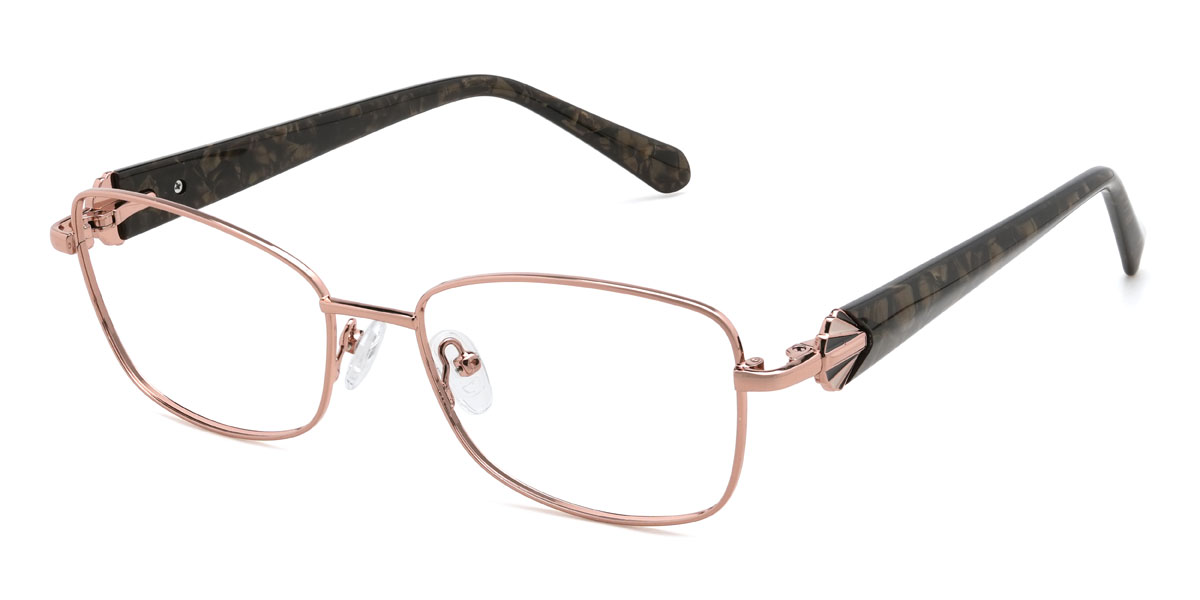 Rose Gold Kasen Glasses - Rectangle Glasses