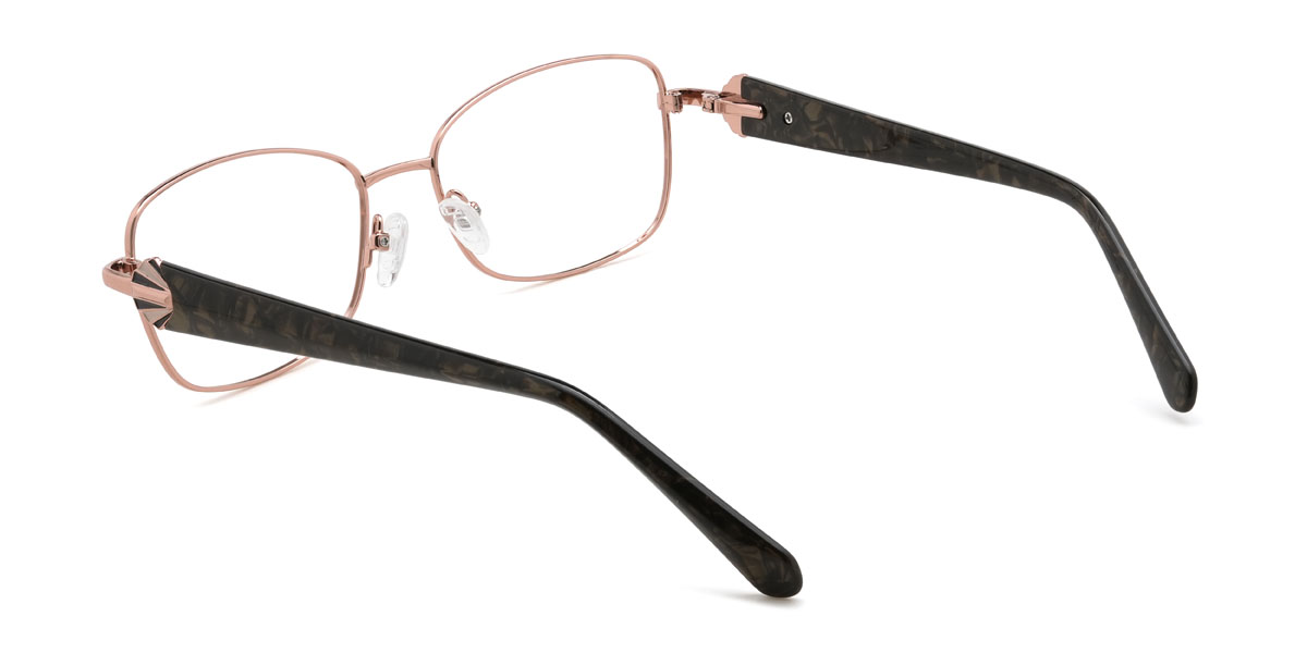 Rose Gold Kasen Glasses - Rectangle Glasses