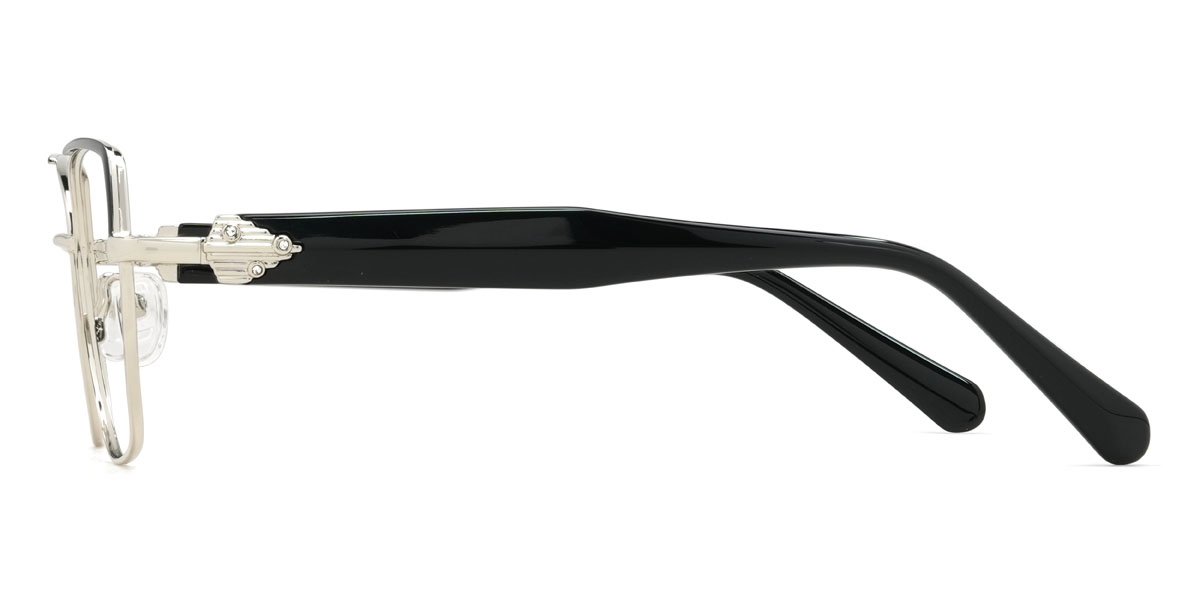Schwarz Silber Alanna Brille - Rectangle Glasses