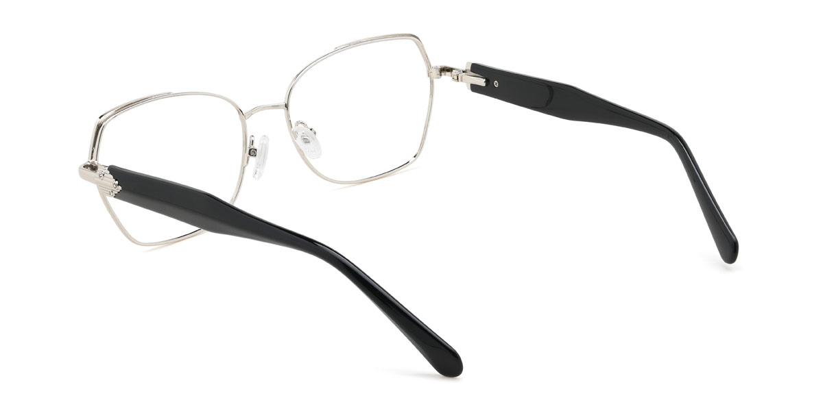 Schwarz Silber Alanna Brille - Rectangle Glasses