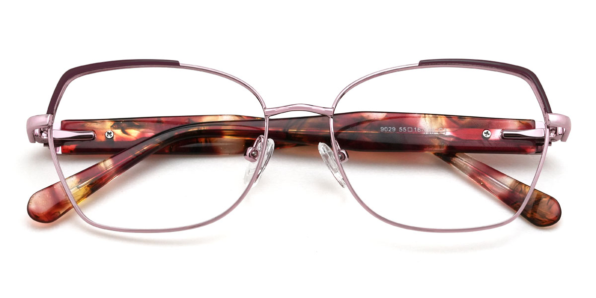 Pink Wine Alanna Glasses - Rectangle Glasses