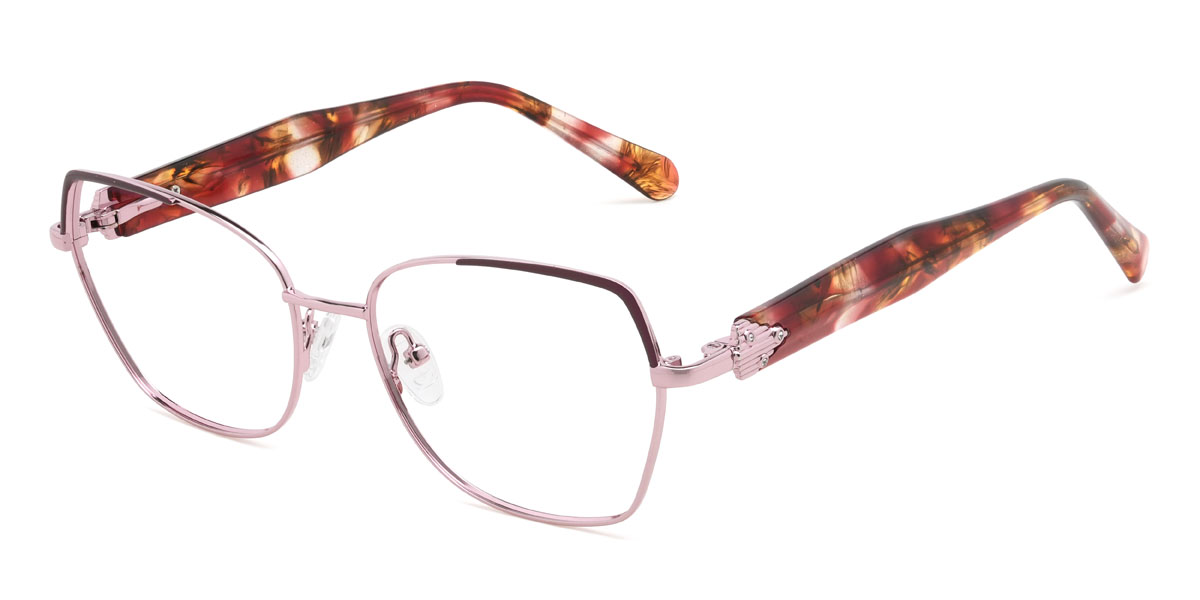 Pink Wine Alanna Glasses - Rectangle Glasses