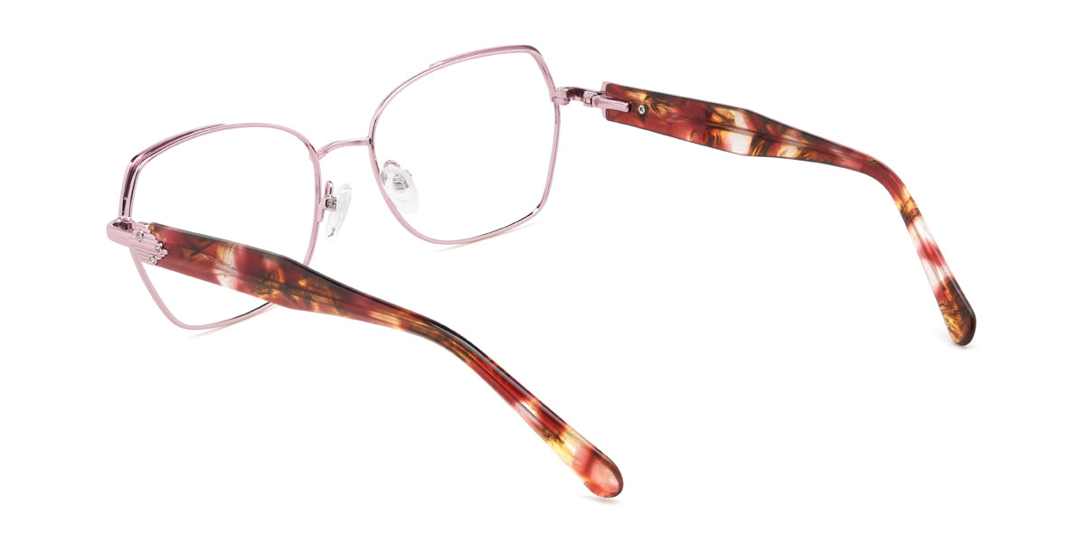 Pink Wine Alanna Glasses - Rectangle Glasses