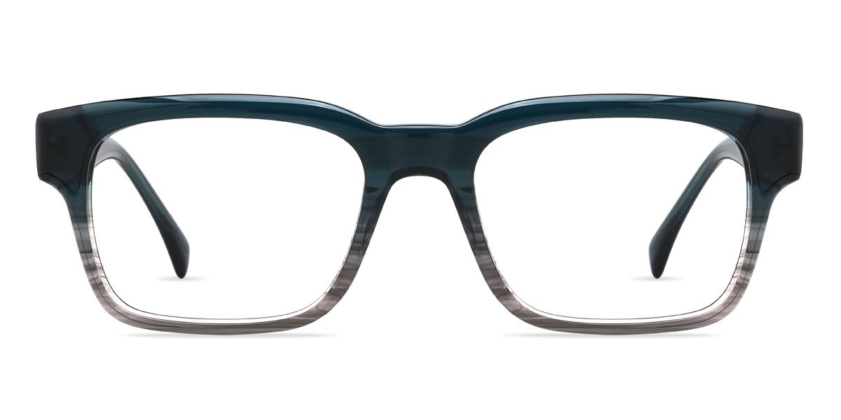 Deep Blue Black Stripes Finnley - Rectangle Glasses