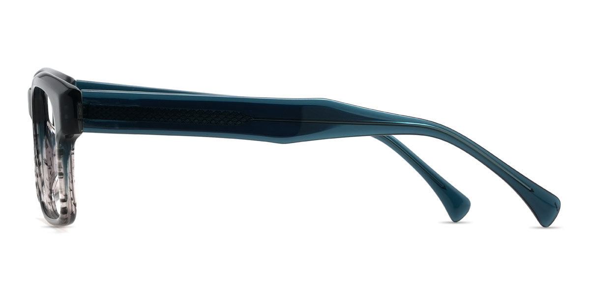 Deep Blue Black Stripes Finnley Glasses - Rectangle Glasses