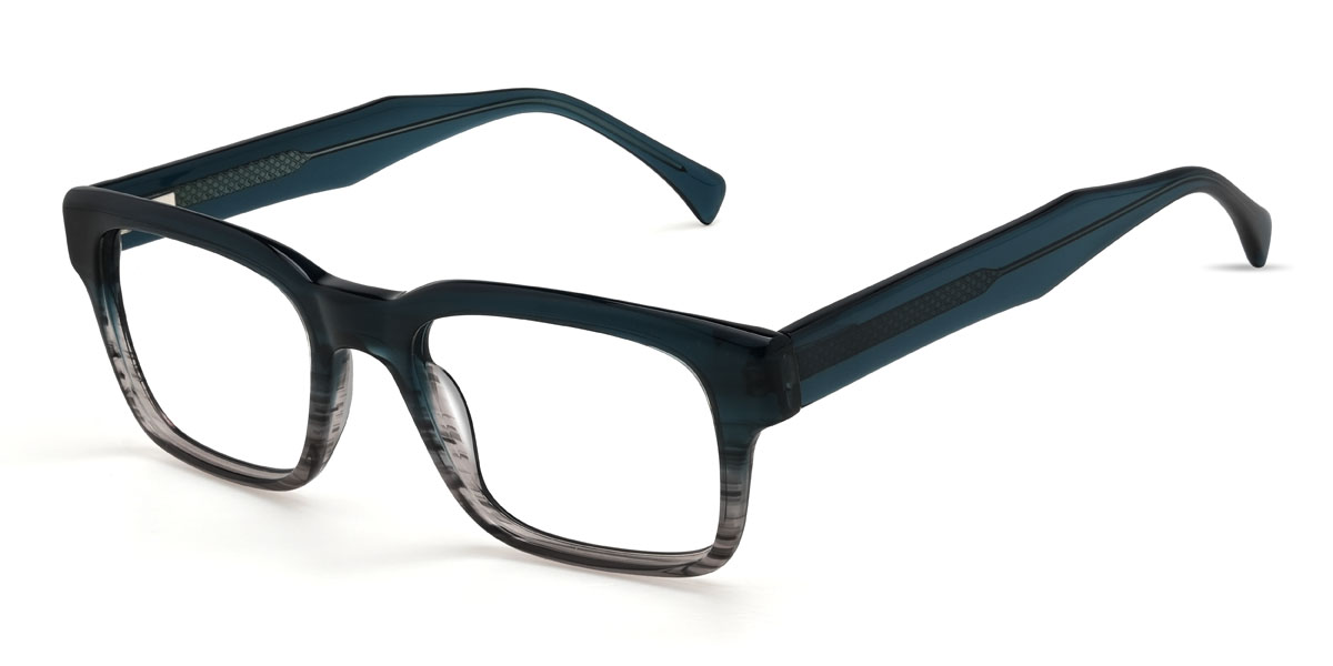 Deep Blue Black Stripes Finnley Glasses - Rectangle Glasses