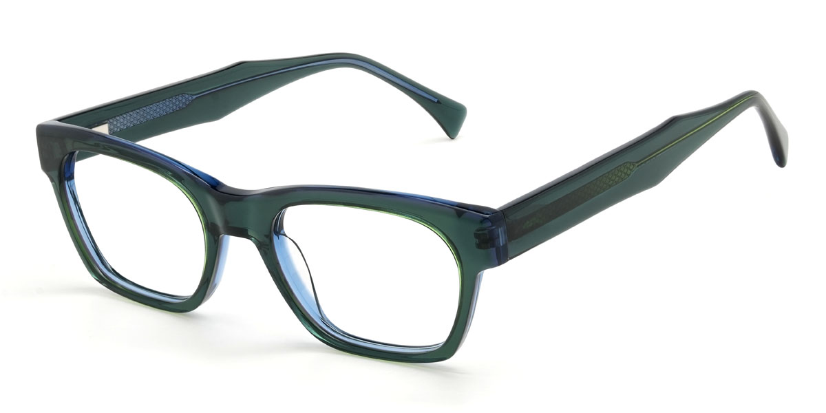 Blue Green Callen Glasses - Rectangle Glasses