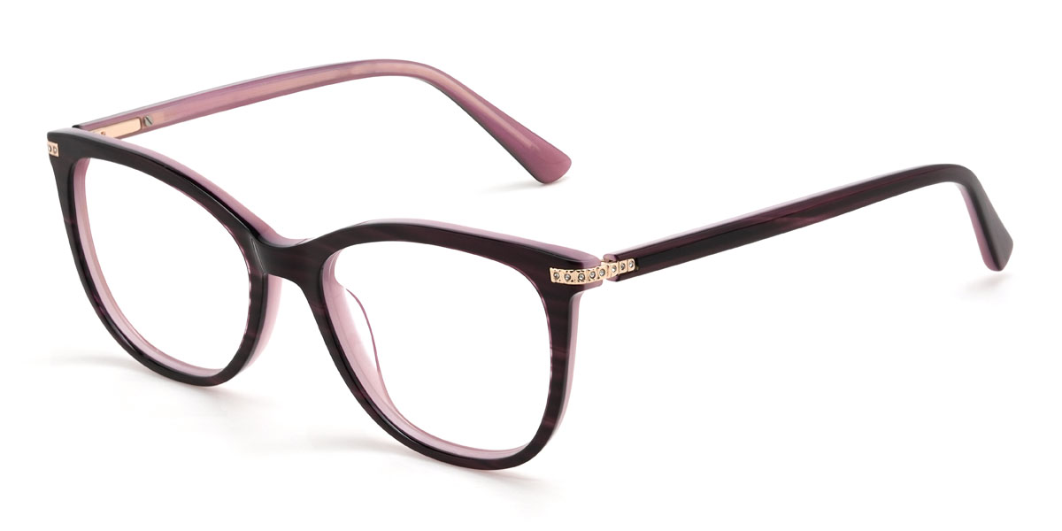 Lila piros teknőspáncél Rhea Szemüveg - Cat Eye Glasses