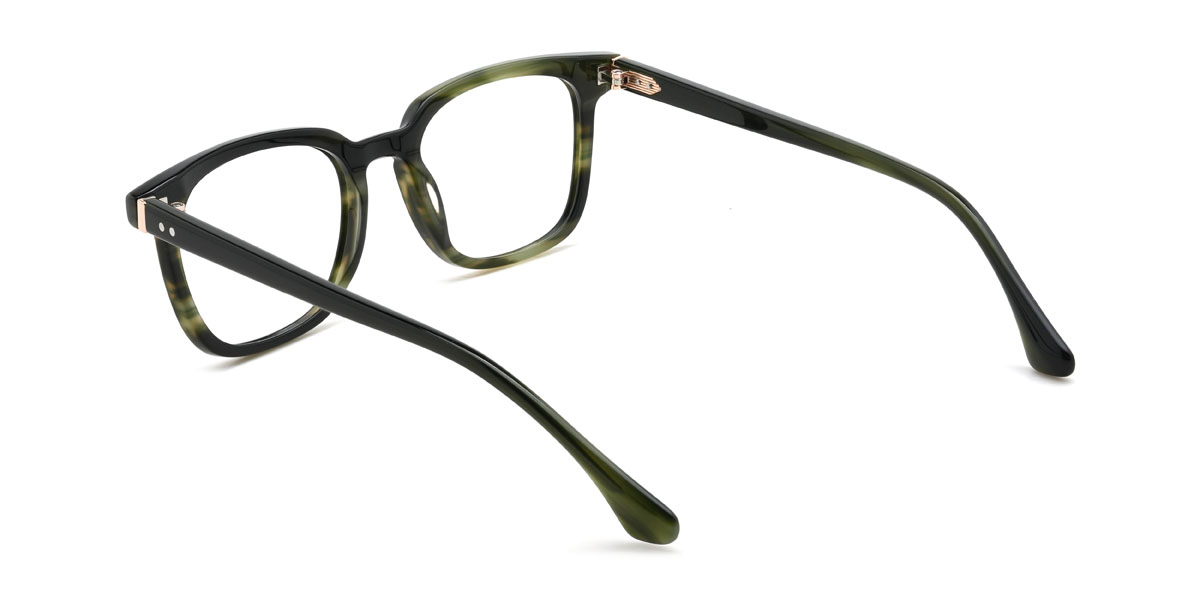 Green Tortoiseshell Mustafa Glasses - Rectangle Glasses