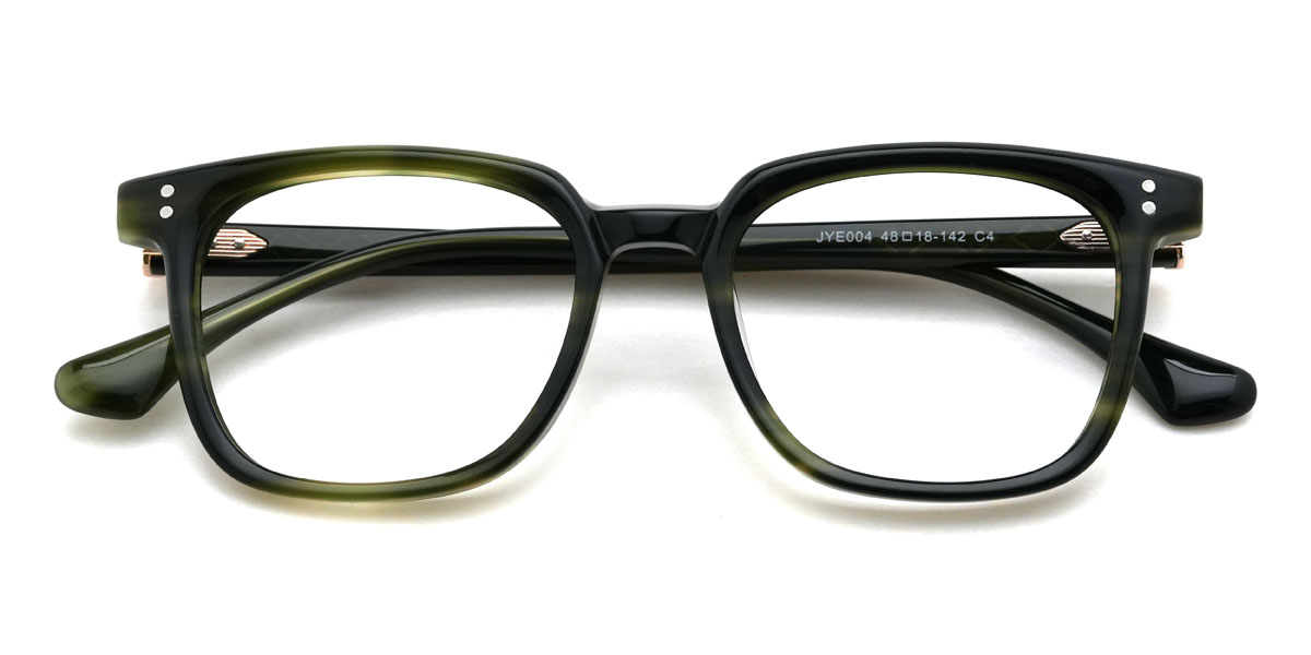Green Tortoiseshell Mustafa Glasses - Rectangle Glasses