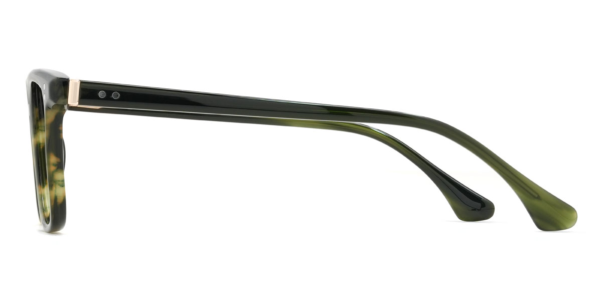 Green Tortoiseshell Mustafa Glasses - Rectangle Glasses