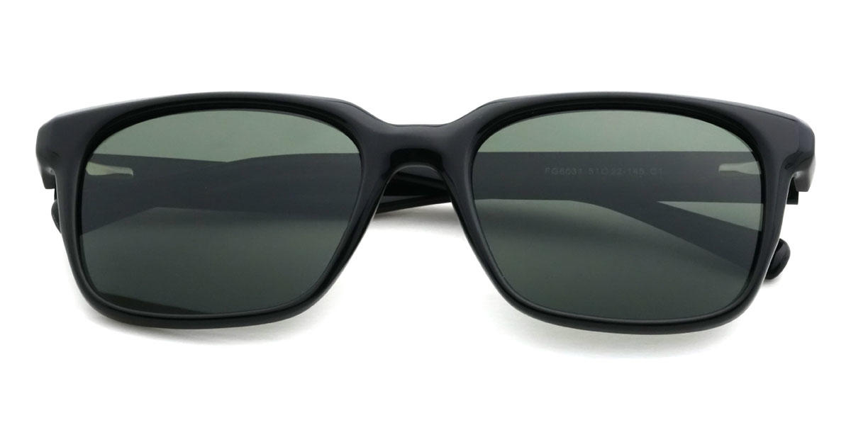 Black Dark Green Braylon Glasses - Rectangle Sunglasses